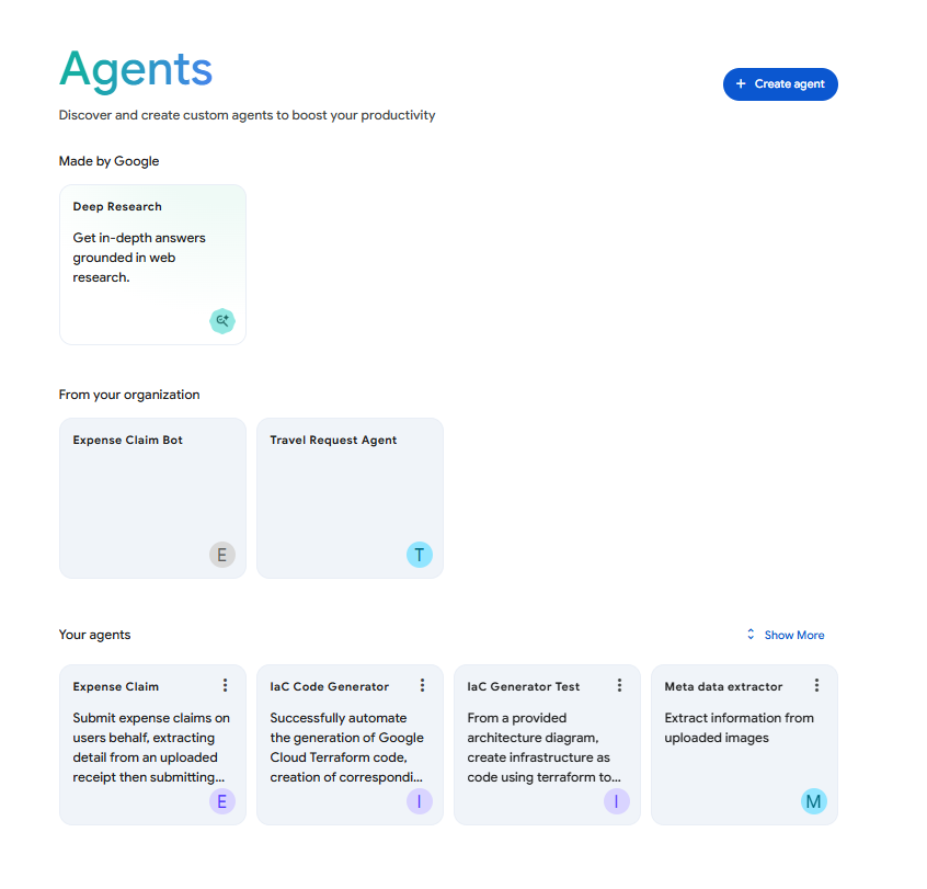 Agentspace Agents UI